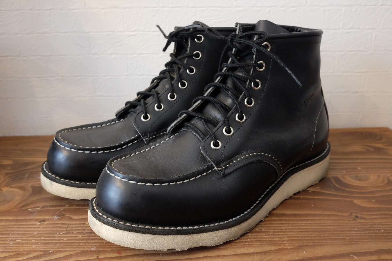 超人気の RED WING◇クラシックモックブーツ/US8.5/BLK/レザー/8179 ...