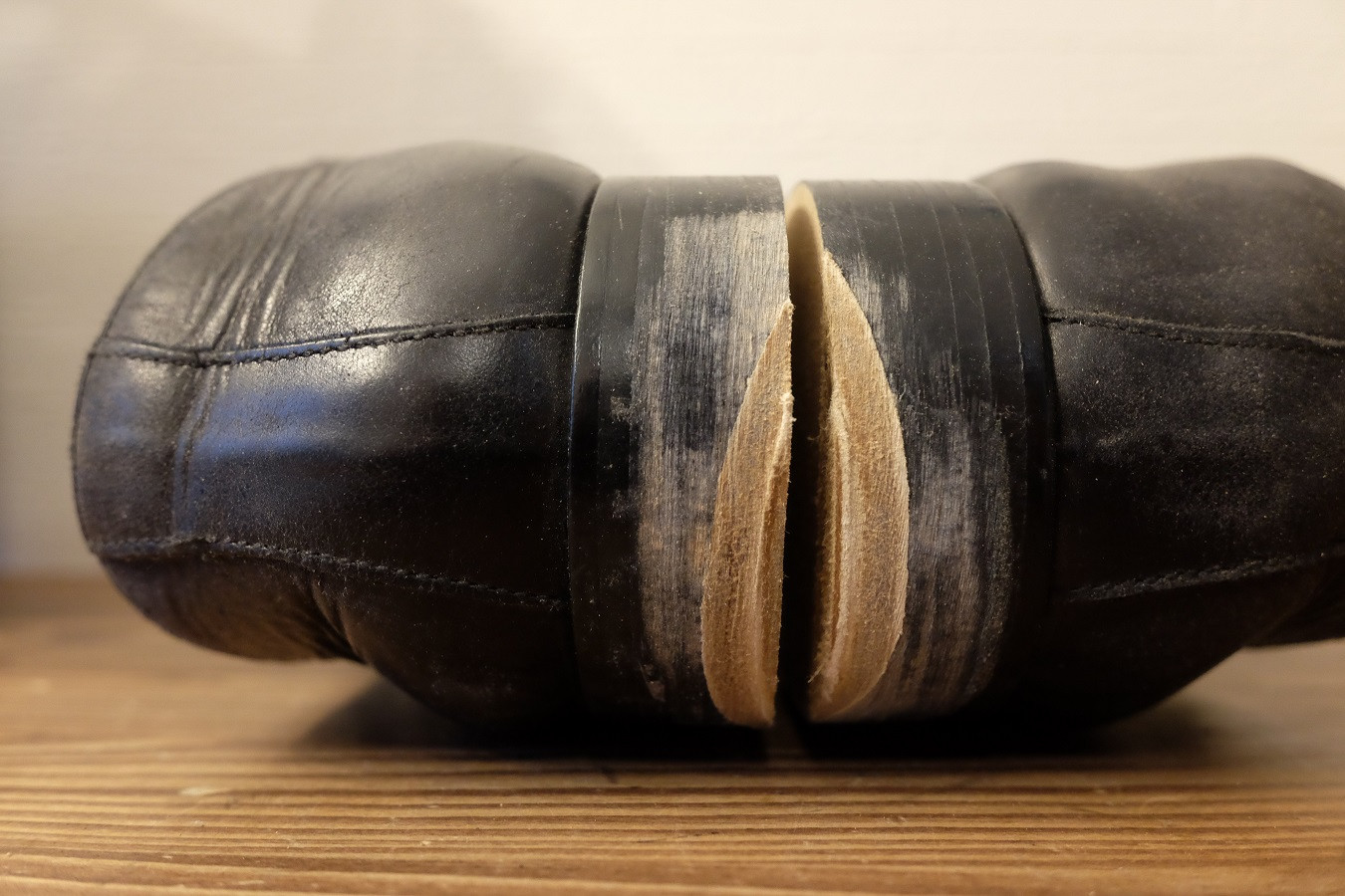 左右の積上げを補修