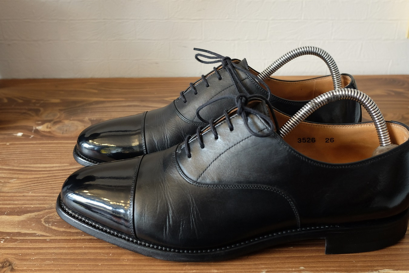 紳士靴 鏡面磨き 横から