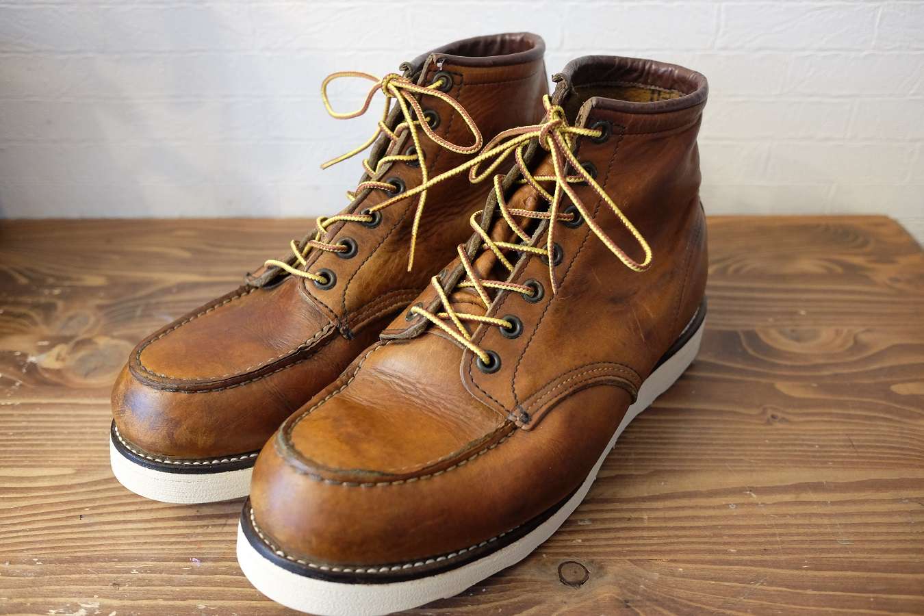 磨いた後のレッドウイング875