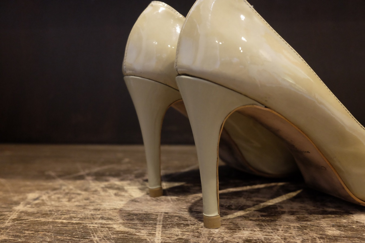 婦人靴 エナメルハイヒール巻革交換