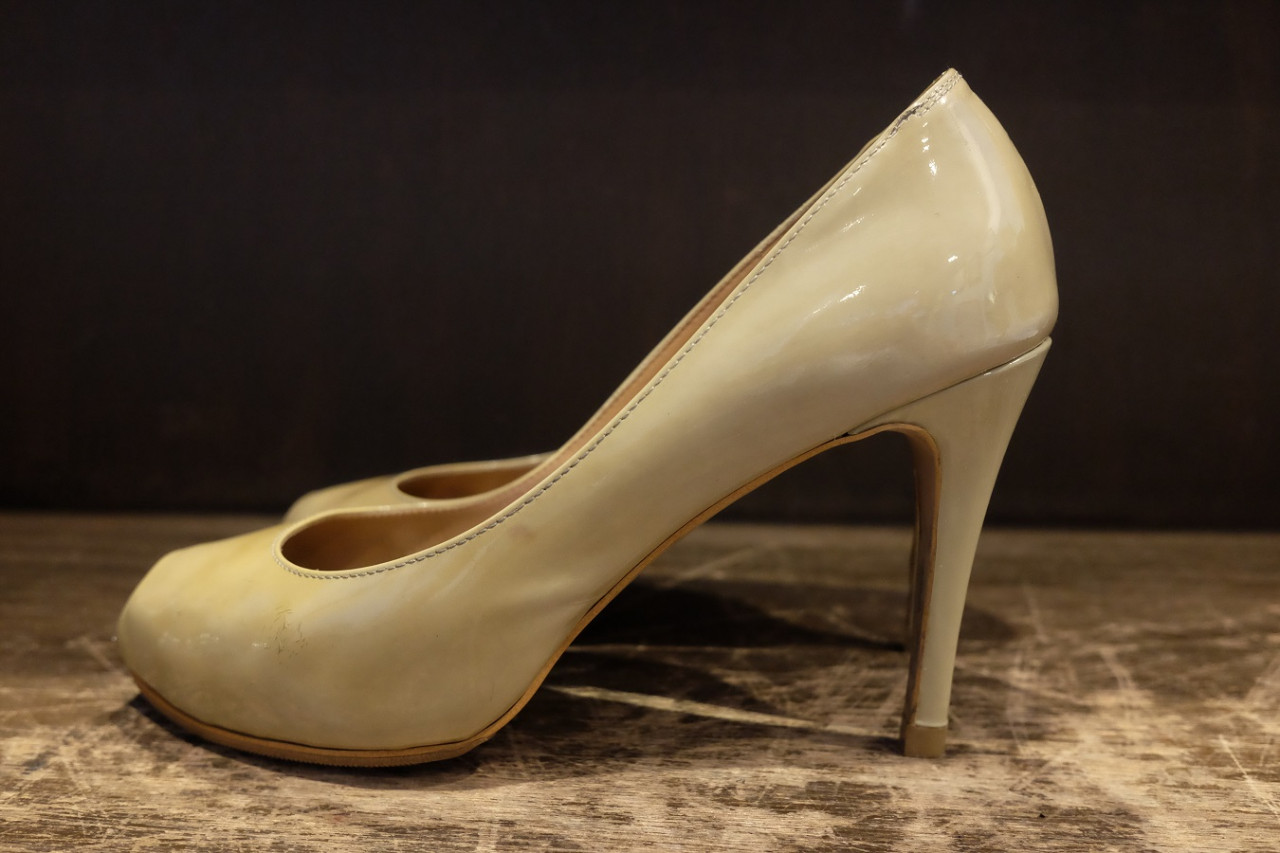 婦人靴 エナメルハイヒール巻革交換